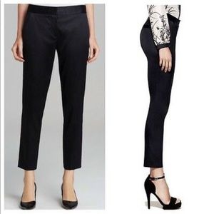 Tory Burch Black Silk Straight Leg Dress Pants